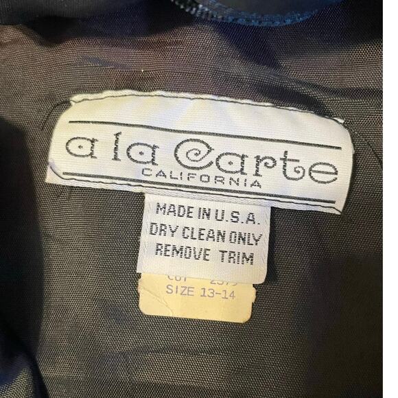 VTG ala Carte California Whimsygoth Black Velvet & Lace Romantic Jacket Sz 13-14 - Picture 8 of 11